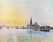 约瑟夫 玛罗德 威廉 透纳 : Venice, San Guirgio from the Dogana,Sunrise